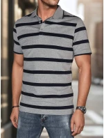 Pánská pruhovaná polokošile světle šedá FashionStreet PX0646