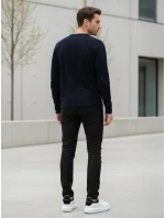 Pánské tmavě modré tričko FashionStreet s dlouhým rukávem LX0580 Pánské tmavě modré tričko FashionStreet s dlouhým rukávem LX0580