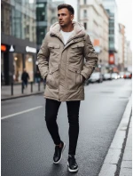 Pánská zimní bunda parka s kapucí béžová FashionStreet TX4969z