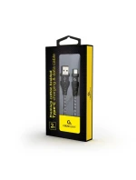 GEMBIRD PREMIUM USB-C 2.0 KABEL (AM/CM) KOVOVÉ ZÁSTRČKY, NYLONOVÉ OPLETENÍ 2M, ČERNÁ/BÍLÁ