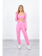 Sada s halenkou světle růžová