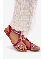 Dámské Plážové Sandály S Pletenými Pásky A Přezkami Artiker Fuchsie 56C1314
