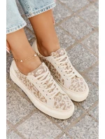 Nízké dámské tenisky s leopardím potiskem Lee Cooper LCW-25-02-3330L béžové