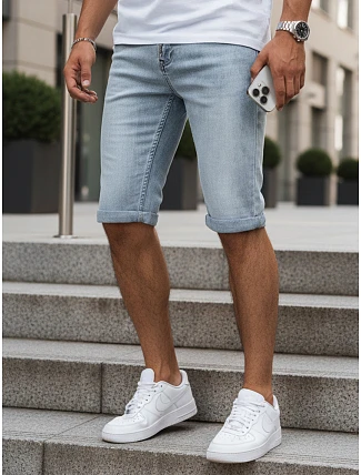 pánské džínové šortky s lemem modré FashionStreet SX2615
