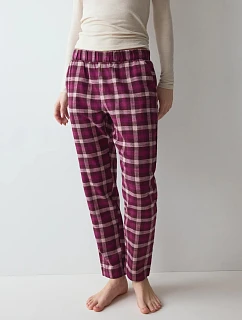 Dámské pyžamové kalhoty Mix & Match Tapered Trouser Flannel 02 X Pink růžové - TRIUMPH