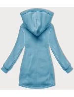 Světle modrá rozepínací dámská mikina z různých spojených materiálů LHD (AMG-165)