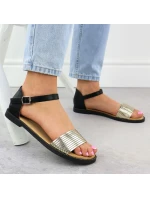 Dámské černo-zlaté sandály Filippo DS6917