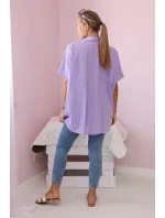 Bavlněná košile s krátkým rukávem fialka Bavlněná košile s krátkým rukávem fialka