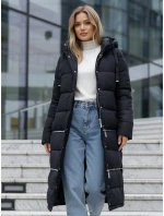 Dámská zimní dlouhá bunda tmavě modrá FashionStreet TY5467