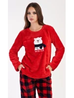 Dámské pyžamo dlouhé Méďa se šálou