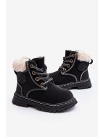 Dětské Trapery Botky Na Zip s Kožušinou Černé Marialee