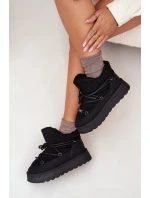 Dámské Sněhule Na Platformě S Kožíškem Typu Beránek Big Star SS274109 Černé Dámské Sněhule Na Platformě S Kožíškem Typu Beránek Big Star SS274109 Černé