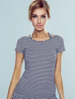 Meg pruhované tričko bílo-černé - Eldar