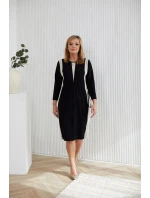 Denní šaty M401 černo-béžové - La Aurora Denní šaty M401 černo-béžové - La Aurora