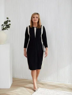 Denní šaty M401 černo-béžové - La Aurora