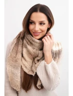 Dámský vlněný šátek měkký a teplý v barevných pruzích KN19 béžový Dámský vlněný šátek měkký a teplý v barevných pruzích KN19 béžový