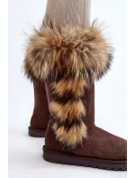 Dámské Sněhule se zateplením kožešinou Semišová Kůže Camel Balvin