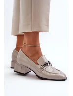 Lakové lodičky na podpatku šedé S.Barski MR38-960