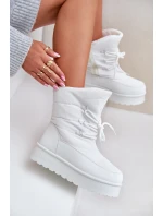 Sněhule na platformě se zipem Big Star OO274886 Bílé