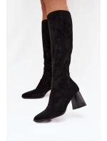 Dámské kozačky na sloupku s prošitím černé Celandine Dámské kozačky na sloupku s prošitím černé Celandine