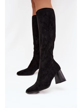 Dámské kozačky na sloupku s prošitím černé Celandine Dámské kozačky na sloupku s prošitím černé Celandine