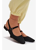 Materiálové Baleríny Dámské S Páskem Černé Selrene