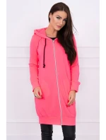 Šaty s kapucí mikina růžová neonová
