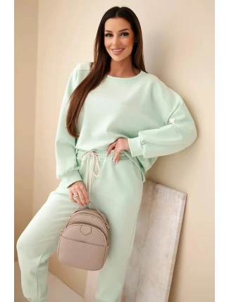 Komplet mikina + kalhoty máslově mátová