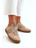 Zazoo N1068 Semišové Nízké Dámské Tenisky Beige Zazoo N1068 Semišové Nízké Dámské Tenisky Beige