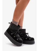 Sněhule S Šňůrkou Na Platformě Černé Mavora Sněhule S Šňůrkou Na Platformě Černé Mavora