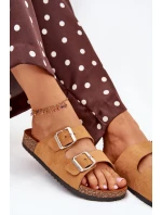 Dámské sandály na korkové platformě s přezkami Camel Livara