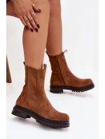 Dámské chelsea boty na zip Camel Julienne