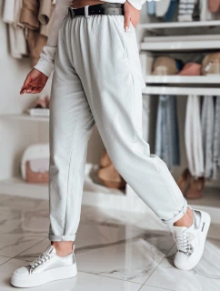 Dámské kalhoty chinos s páskem TAILANDI světle šedá FashionStreet UY2553