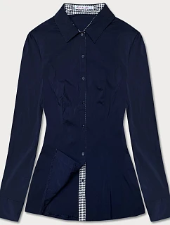 Halenka s peplum vsadkami tmavě modrá (WD16113)