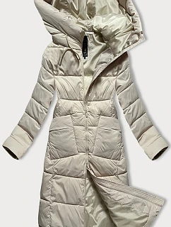 Dámská prošívaná dlouhá zimní bunda Libland light beige (7767)