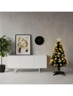 DEKORATIVNÍ VÁNOČNÍ STROMEK Z OPTICKÝCH VLÁKEN TEPLÁ BÍLÁ 90CM