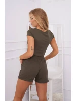 Bavlněná souprava s khaki šortkami