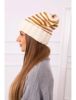 Dámská čepice Feba K330 ecru+orange Dámská čepice Feba K330 ecru+orange