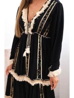Dámské boho šaty s krajkou černý