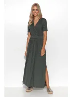 Dámské šaty M792 Khaki - Makadamia Dámské šaty M792 Khaki - Makadamia