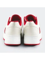 Bílo-červené dámské sportovní šněrovací boty (S070) Bílo-červené dámské sportovní šněrovací boty (S070)