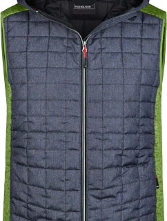 Daiber JN 768 Pánská pletená hybridní vesta 02.0768 kiwi melange/anthracite melange