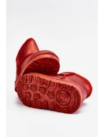 Dětské sněhule s kožešinou Červené Scooby