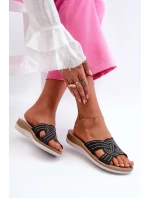 Pohodlné Dámské Žabky S Cyrkoniemi Inblu BV000037 Černé