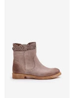 Nízké Dámské Boty Na Plochém Podpatku Zamszové Lewski 3624 Kávový