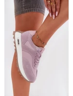 Semišové Sneakersy Na Platformě Dámské Big Star RR274900 HI-POLY SYSTEM Fialové