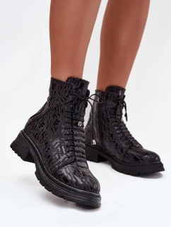 Kožené workery dámské zateplené na zip Artiker 57C2257 Černé