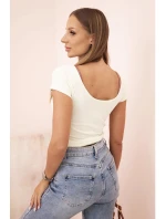 Dámská klasická bavlněná blůza s krátkým rukávem modrá