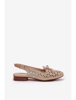 Dírové baleríny s odhalenou patou zlaté Navinnia