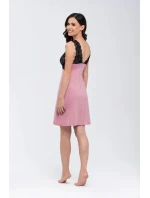 Dámská noční košilka Larisa Pudr růžová s černou - Babella